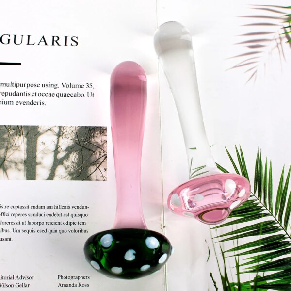 14cm Mushroom Glass Dildos For Anal Plug Women Men 18 Couples Tools Butt Plugs Dilator Sex Toys Adult Games Erotic Products Shop