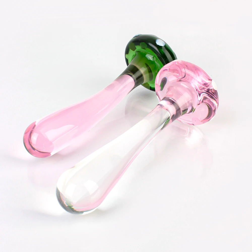 14cm Mushroom Glass Dildos For Anal Plug Women Men 18 Couples Tools Butt Plugs Dilator Sex Toys Adult Games Erotic Products Shop