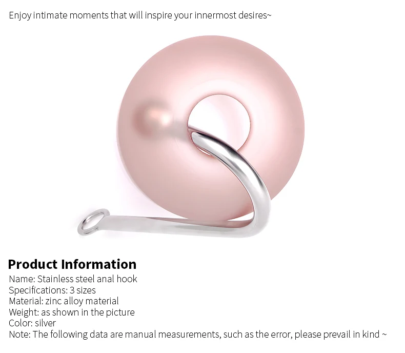 Stainless Steel Anal Hook with Anal Beads Hole Anal Hook Metal Butt Plug Anal Sex Toys Adult Product No Vibrator for men gay