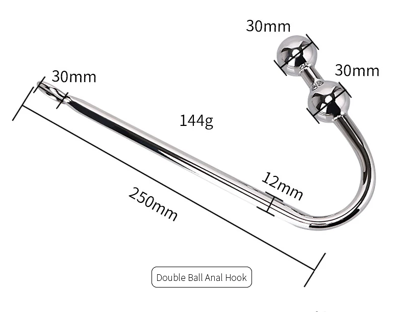 Stainless Steel Anal Hook with Anal Beads Hole Anal Hook Metal Butt Plug Anal Sex Toys Adult Product No Vibrator for men gay