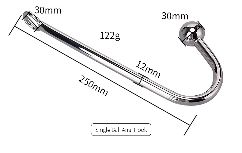 Stainless Steel Anal Hook with Anal Beads Hole Anal Hook Metal Butt Plug Anal Sex Toys Adult Product No Vibrator for men gay