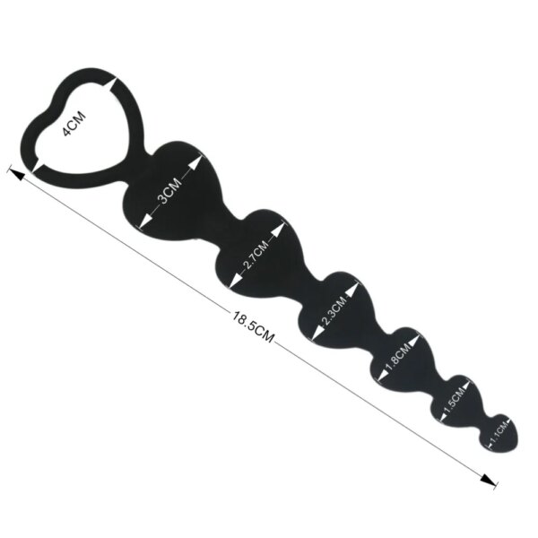6 beads Anal Plug Heart Big Anal Balls Silicone anus Toys G-Spot Stimulating Butt Plugs Adult Sex Toys Couple Sexy women