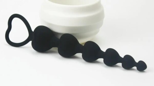 6 beads Anal Plug Heart Big Anal Balls Silicone anus Toys G-Spot Stimulating Butt Plugs Adult Sex Toys Couple Sexy women