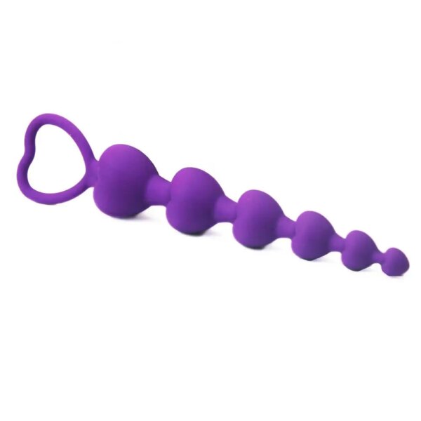 6 beads Anal Plug Heart Big Anal Balls Silicone anus Toys G-Spot Stimulating Butt Plugs Adult Sex Toys Couple Sexy women