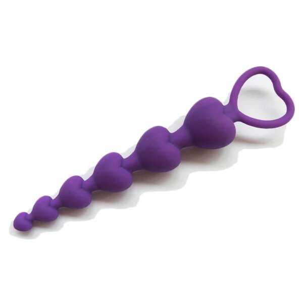 6 beads Anal Plug Heart Big Anal Balls Silicone anus Toys G-Spot Stimulating Butt Plugs Adult Sex Toys Couple Sexy women