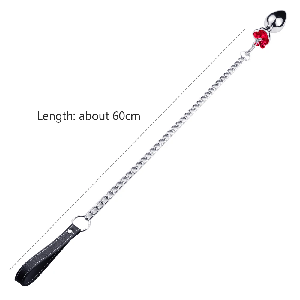 Traction Chain Bell Anal Plug Metal Anal Beads Crystal Anus Expander Erotic Beads Butt Plug Sex Toys for Women Gay Bdsm Slave
