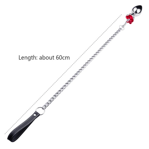 Traction Chain Bell Anal Plug Metal Anal Beads Crystal Anus Expander Erotic Beads Butt Plug Sex Toys for Women Gay Bdsm Slave
