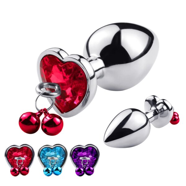 Traction Chain Bell Anal Plug Metal Anal Beads Crystal Anus Expander Erotic Beads Butt Plug Sex Toys for Women Gay Bdsm Slave