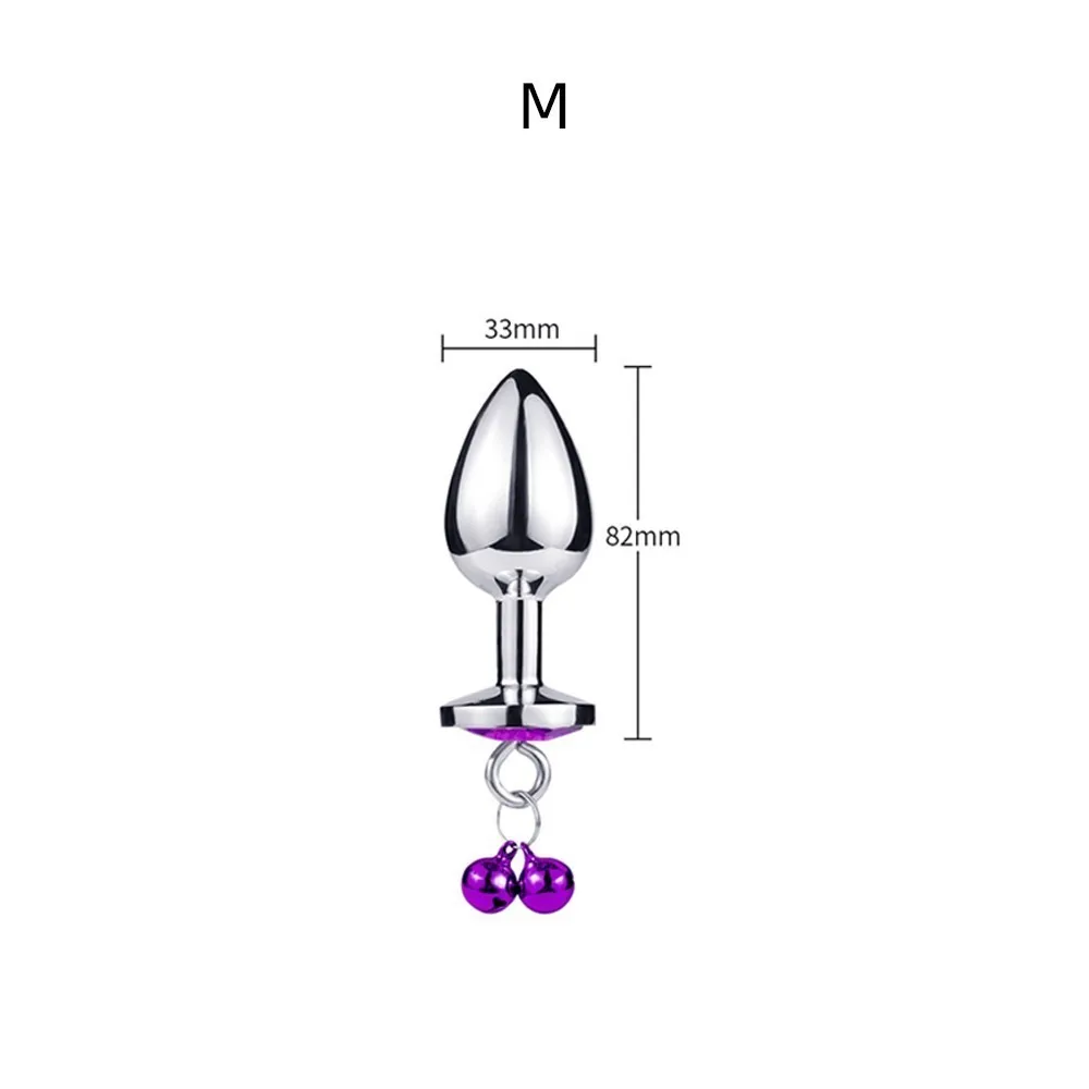 Traction Chain Bell Anal Plug Metal Anal Beads Crystal Anus Expander Erotic Beads Butt Plug Sex Toys for Women Gay Bdsm Slave