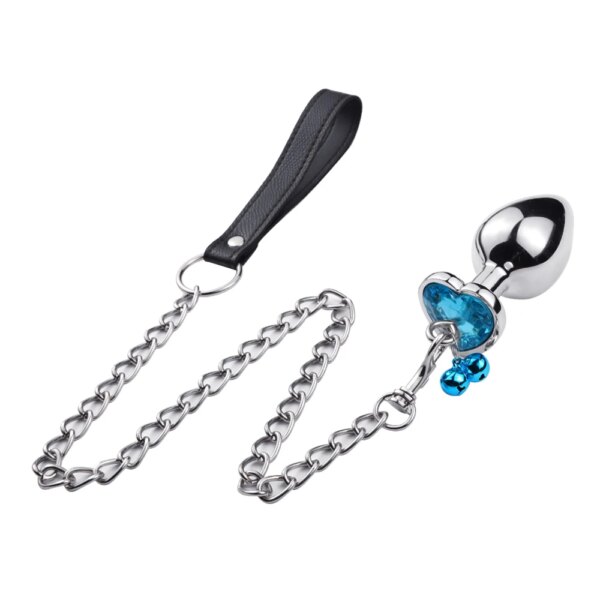 Traction Chain Bell Anal Plug Metal Anal Beads Crystal Anus Expander Erotic Beads Butt Plug Sex Toys for Women Gay Bdsm Slave