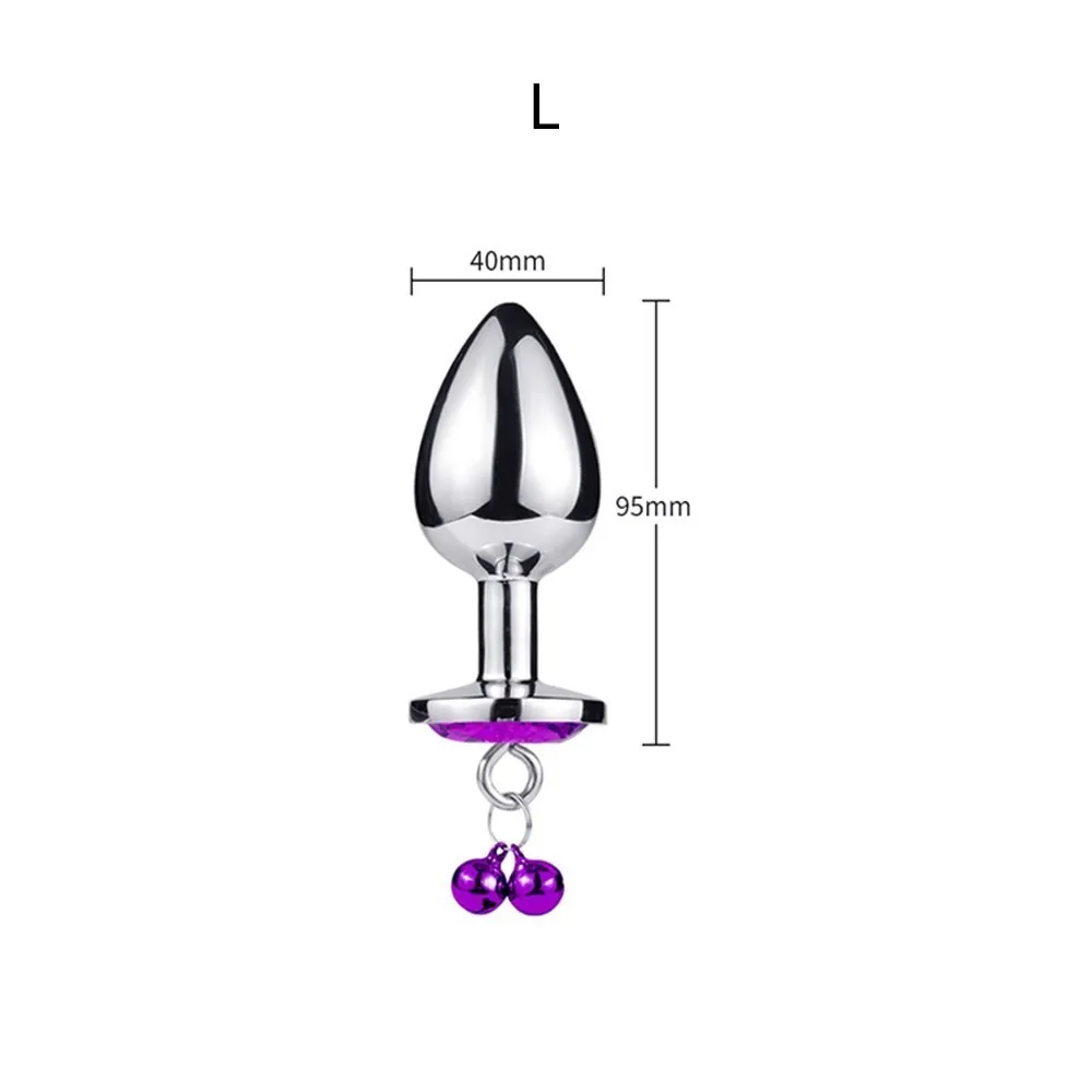 Traction Chain Bell Anal Plug Metal Anal Beads Crystal Anus Expander Erotic Beads Butt Plug Sex Toys for Women Gay Bdsm Slave