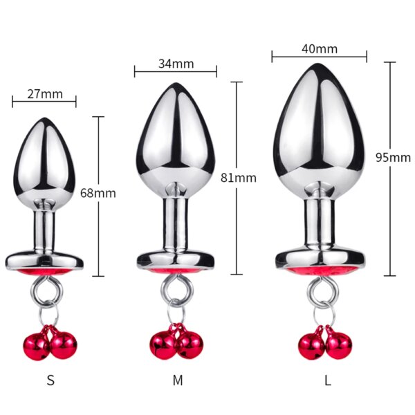 Traction Chain Bell Anal Plug Metal Anal Beads Crystal Anus Expander Erotic Beads Butt Plug Sex Toys for Women Gay Bdsm Slave