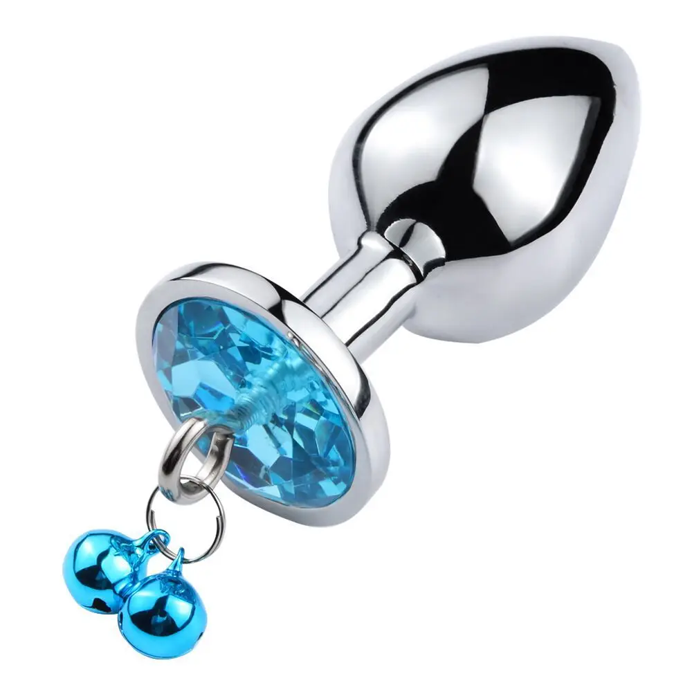 Traction Chain Bell Anal Plug Metal Anal Beads Crystal Anus Expander Erotic Beads Butt Plug Sex Toys for Women Gay Bdsm Slave