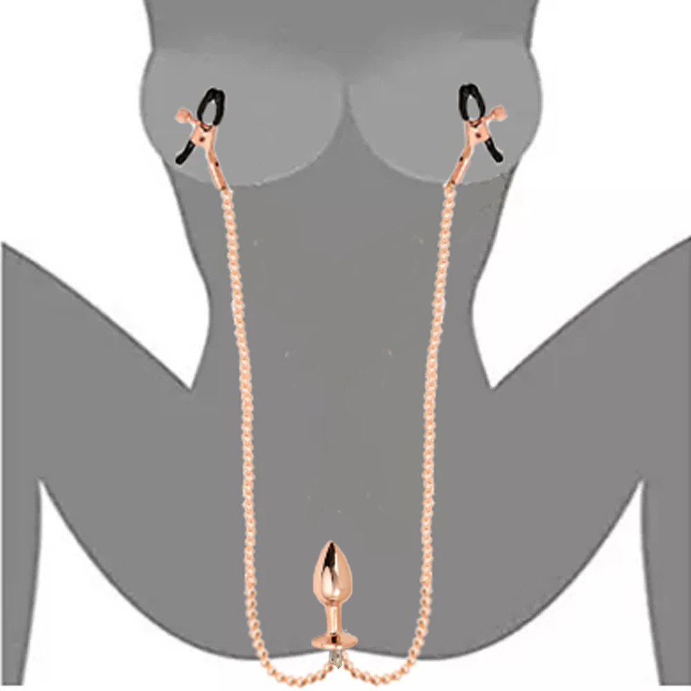Small Medium Large Anal Beads Butt plug Pearl Nipple Clamps Set With Chain Metal Breast Clip Bondage Slave Couple Game Sex Toy Small Medium Large Anal Beads Butt plug Pearl Nipple Clamps Set With Chain Metal Breast Clip Bondage Slave Couple Game Sex Toy