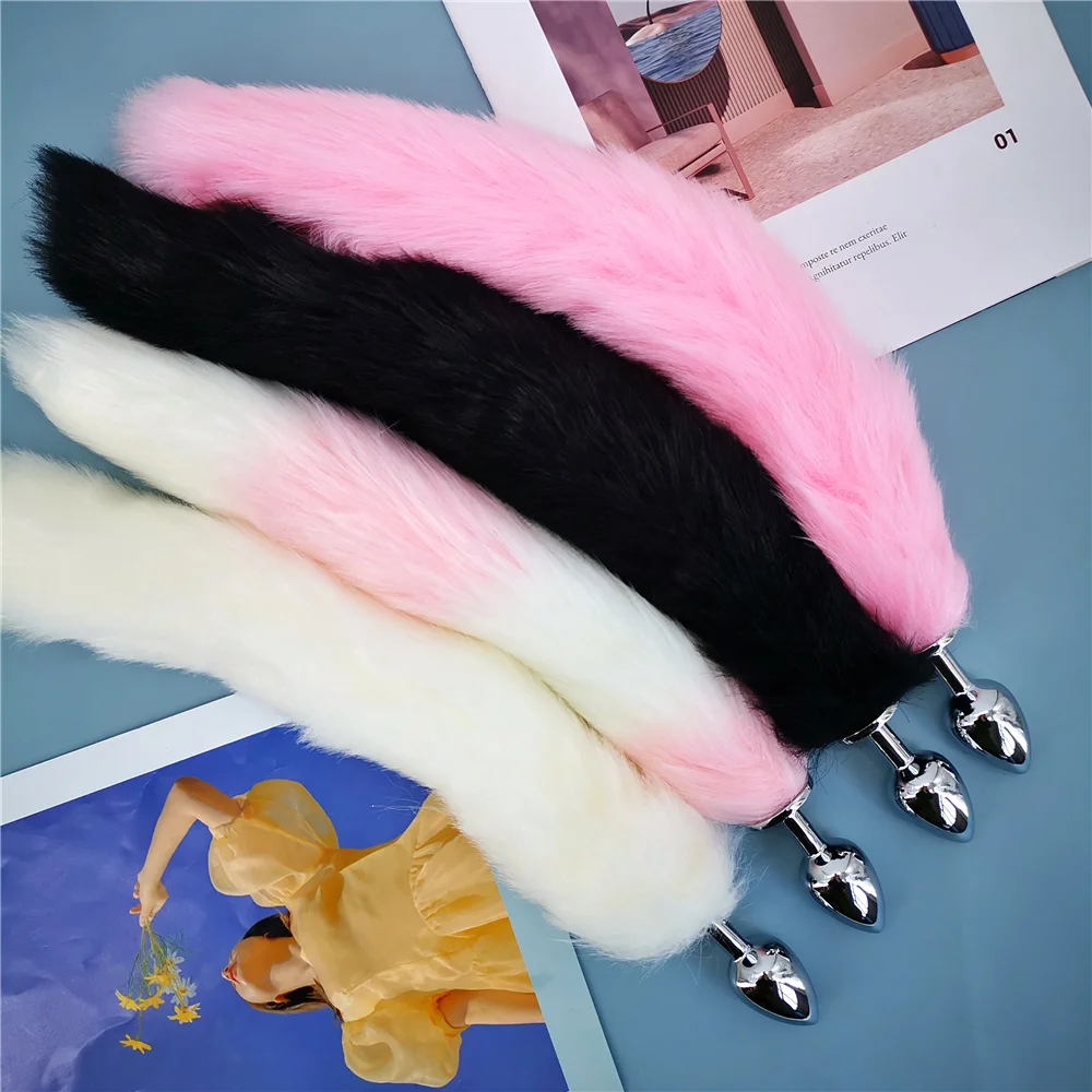 40cm Fox Tail Anal Plug Sexy Plush Cat Ears Headbands Set Butt Plug Tail Erotic Cosplay Sex Toys for Women Anal Masturbating