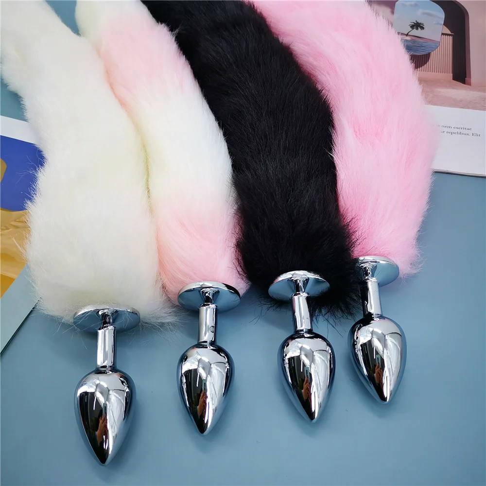 40cm Fox Tail Anal Plug Sexy Plush Cat Ears Headbands Set Butt Plug Tail Erotic Cosplay Sex Toys for Women Anal Masturbating