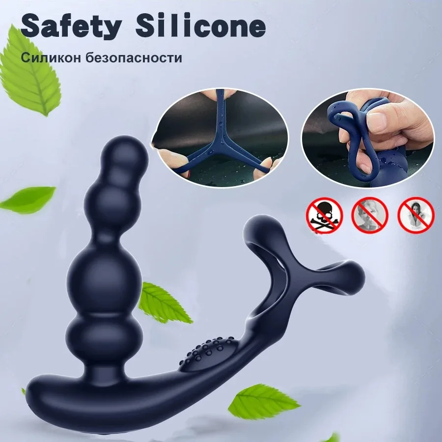 Male Thrusting Prostate Massager Remote Control Telescopic Lock Ring Anal Butt Plug Vibrator Men Gay Dildo Sex Toys for Couples
