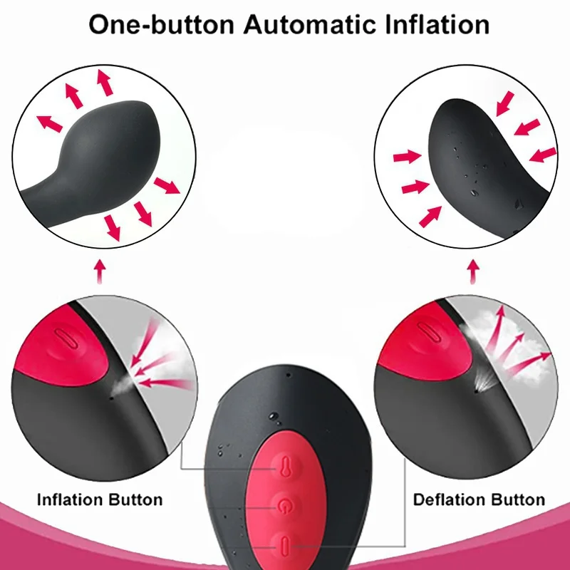 Anal Vibrator Inflatable Butt Plug Remote Prostate Massager Automatic Inflation Vibrating Male Female Prostate Stimulator