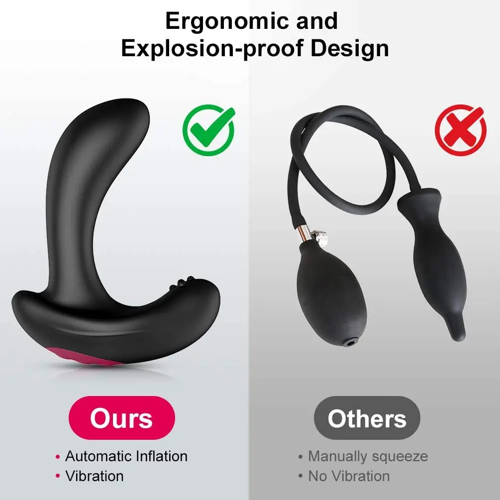 Anal Vibrator Inflatable Butt Plug Remote Prostate Massager Automatic Inflation Vibrating Male Female Prostate Stimulator