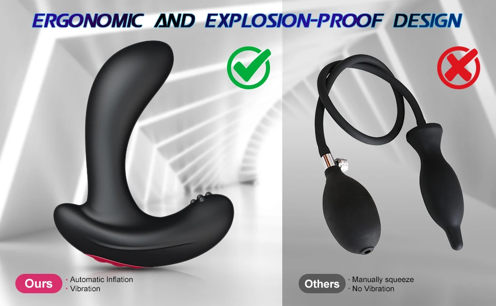 Anal Vibrator Inflatable Butt Plug Remote Prostate Massager Automatic Inflation Vibrating Male Female Prostate Stimulator