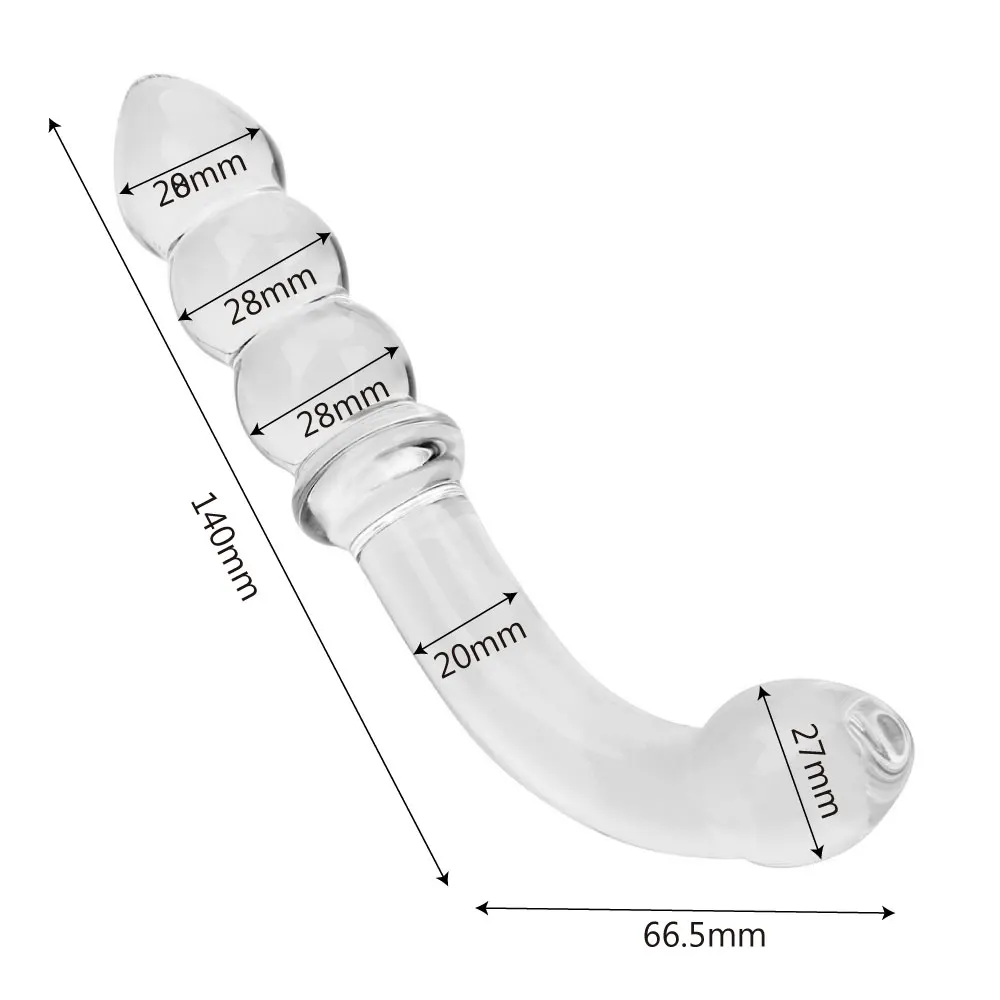 2 In 1 Glass Anal Beads Butt Plug For Women Hard Dildos Vaginal Anus Dilator Men Prostate Massager Female Masturbator Sex Toy 18