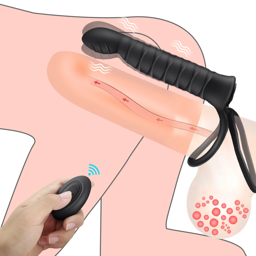 10 Frequency Double Penetration Anal Plug Dildo Butt Plug Vibrator For Men Strap On Penis Vagina Plug Adult Sex Toys For Couples