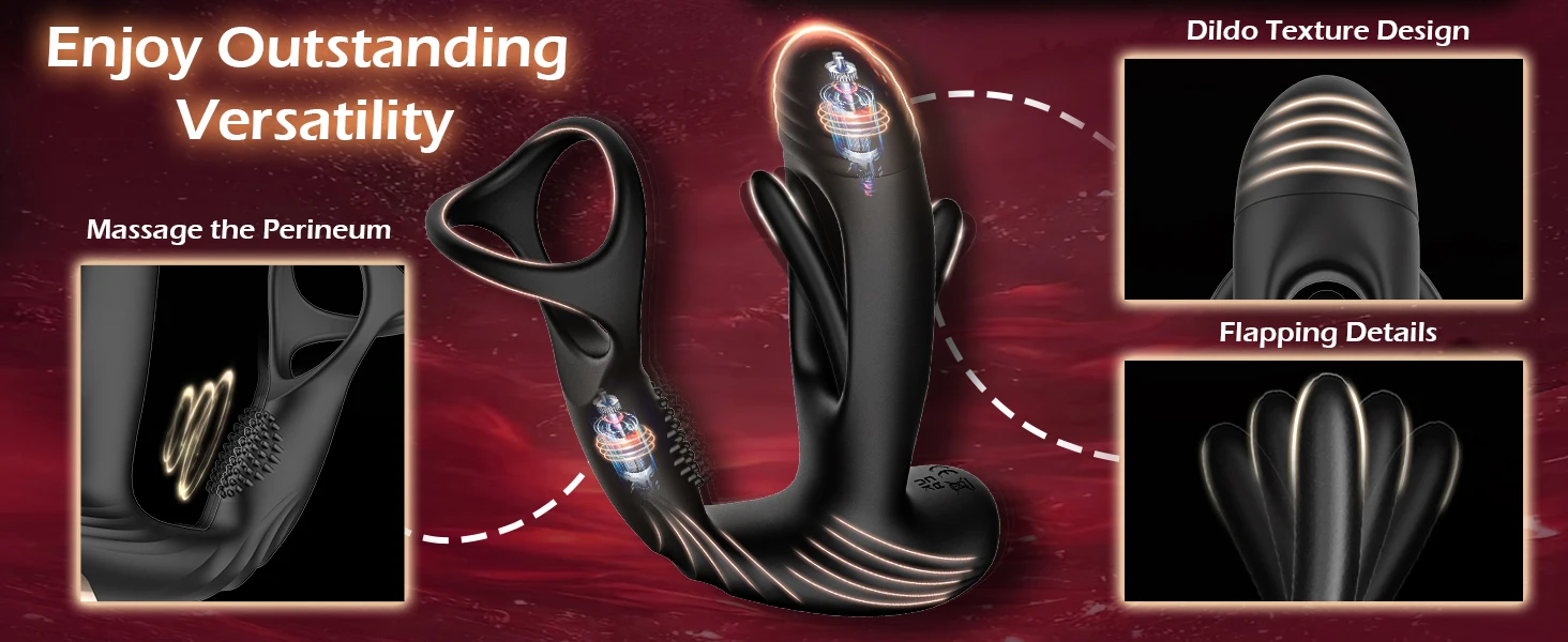 Tapping Prostate Massager for Man Gay Anal Vibrator with Delay Ejaculation Ring Prostate Stimulator Butt Plug Male Sex Toys