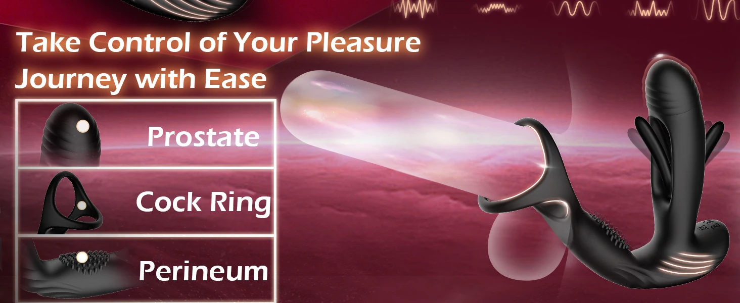 Tapping Prostate Massager for Man Gay Anal Vibrator with Delay Ejaculation Ring Prostate Stimulator Butt Plug Male Sex Toys