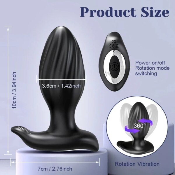 360° Rotation Wireless Control Anal Vibrator APP Bluetooth Butt Plug Men Prostate Massager Male Ass Anal Adult Sex Toys Couples
