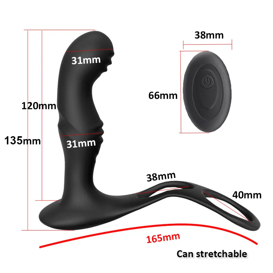 Male Prostate Massage Remote Anal Vibrator 10 Speeds Delay Ejaculation Ring Testis Stimulate Anus Plug Butt Adult Sex Toys 18+