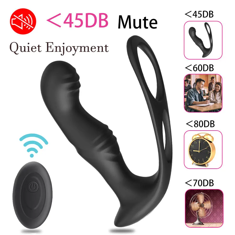 Male Prostate Massage Remote Anal Vibrator 10 Speeds Delay Ejaculation Ring Testis Stimulate Anus Plug Butt Adult Sex Toys 18+