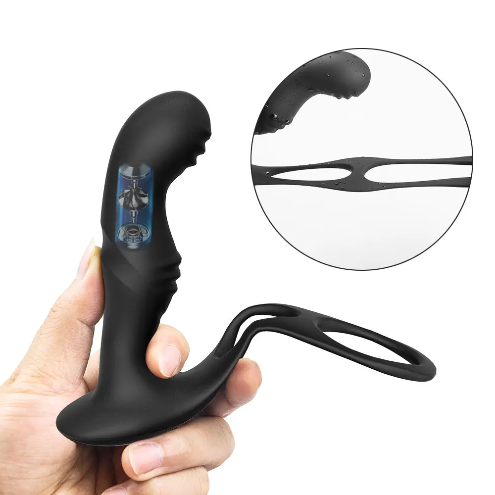 Male Prostate Massage Remote Anal Vibrator 10 Speeds Delay Ejaculation Ring Testis Stimulate Anus Plug Butt Adult Sex Toys 18+