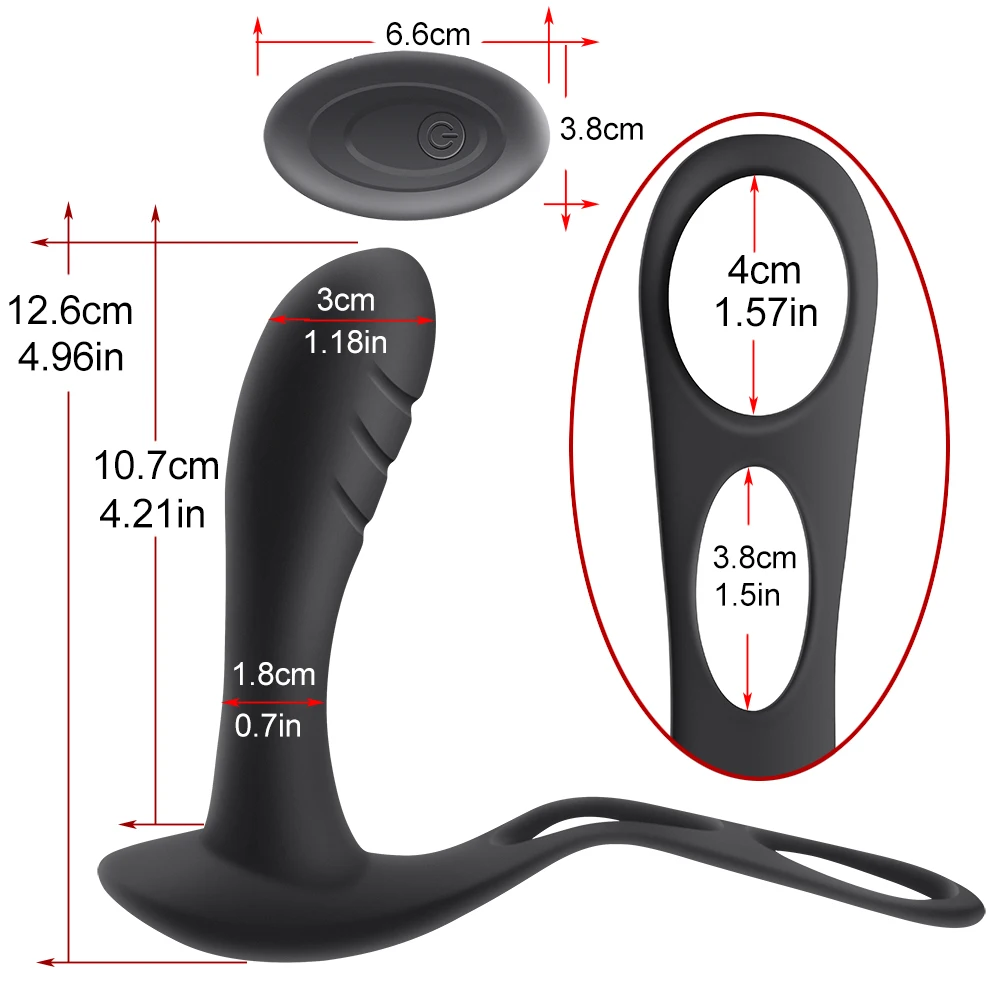Male Prostate Massage Remote Anal Vibrator 10 Speeds Delay Ejaculation Ring Testis Stimulate Anus Plug Butt Adult Sex Toys 18+