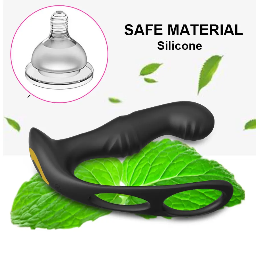 Male Prostate Massage Remote Anal Vibrator 10 Speeds Delay Ejaculation Ring Testis Stimulate Anus Plug Butt Adult Sex Toys 18+