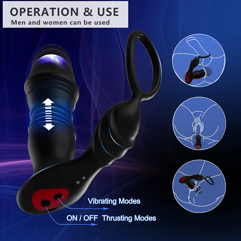 Male Prostate Massage Telescoping Vibration Wireless 10 Modes Silicone Anal Butt Plug Vibrator Sex Toys For Men Masturbation