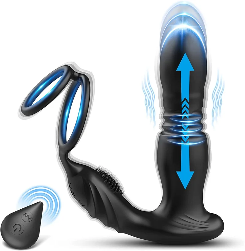 Male Prostate Massage Telescoping Vibration Wireless 10 Modes Silicone Anal Butt Plug Vibrator Sex Toys For Men Masturbation