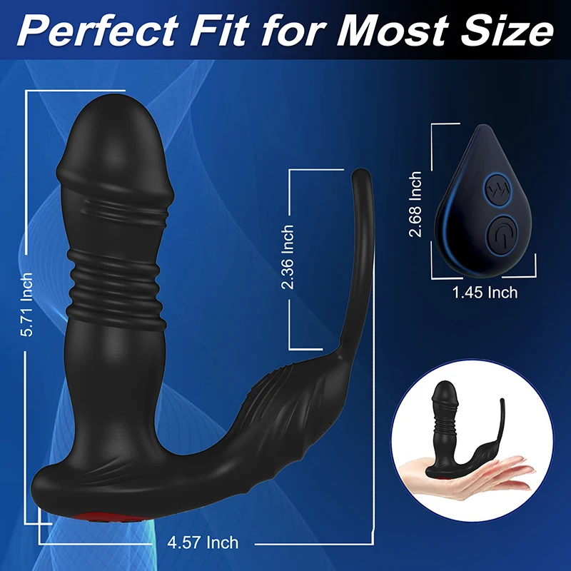 Male Prostate Massage Telescoping Vibration Wireless 10 Modes Silicone Anal Butt Plug Vibrator Sex Toys For Men Masturbation