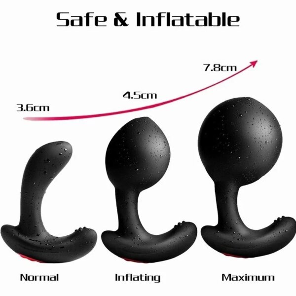 Wireless Remote Control Male Prostate Massage Vibrator Inflatable Anal Plug Expansion Vibrating Anal Sex Toys For Men Woman