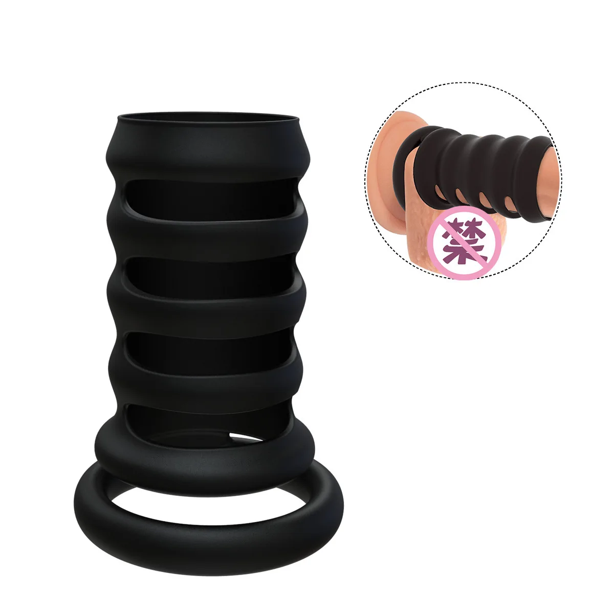 Reusable Sex Toys For Men Penis Ring Enlargement Delay Ejaculation Condom No Vibrator Women Bdsm Anal Clitoris Massager Sex Shop