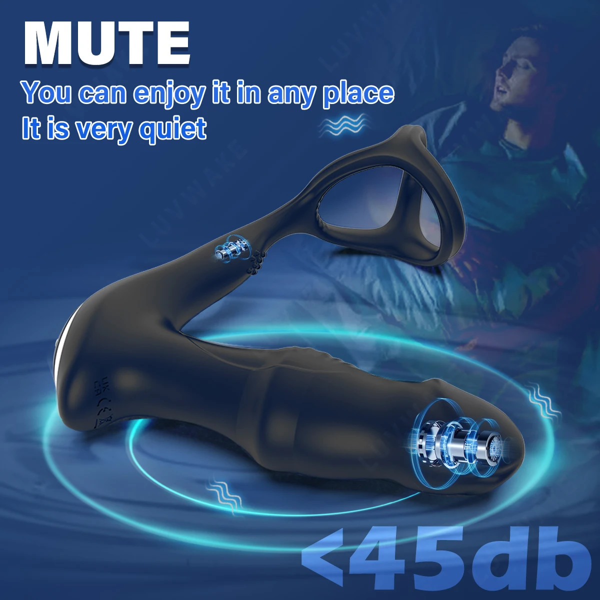 LUVWAKE Prostate Massager Anal Vibrator 9 Wiggling Thrusting with Cock Ring Butt Plug Remote Control Sex Toys P Sport Massager
