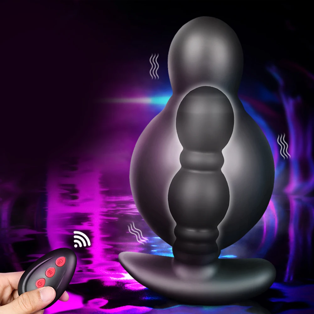 Huge Inflatable Anal Expansion Beads Dildo Vibrating Butt Plug Sex Toys Wireless Remote Control Male Prostate Massager Vibrator Huge Inflatable Anal Expansion Beads Dildo Vibrating Butt Plug Sex Toys Wireless Remote Control Male Prostate Massager Vibrator