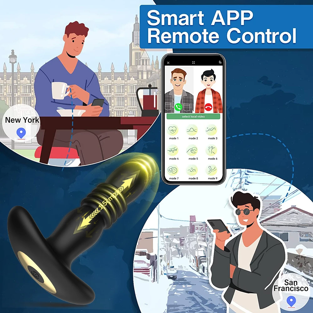 Telescopic Anal Vibrator for Man Penis Ring Bluetooth APP Men's masturbator Sex Toys for Men Gay Butt Plug Male Prostate Massage Telescopic Anal Vibrator for Man Penis Ring Bluetooth APP Men's masturbator Sex Toys for Men Gay Butt Plug Male Prostate Massage