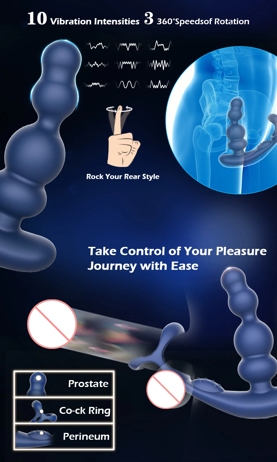 Male Prostate Massager Vibrator 360 Rotate Anal Plugs Masturbator Dual Motor Cock Ring Penis Stimulator Remote Control Sex Toys Male Prostate Massager Vibrator 360 Rotate Anal Plugs Masturbator Dual Motor Cock Ring Penis Stimulator Remote Control Sex Toys