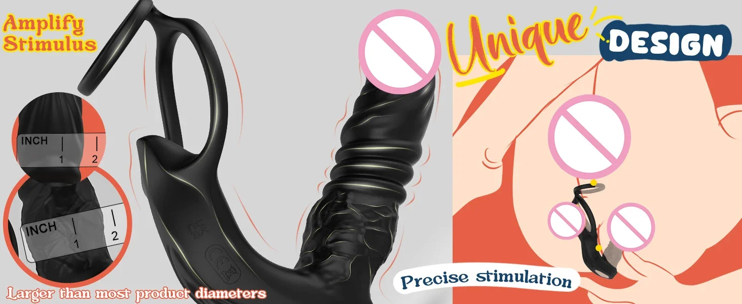 APP Control Men Prostate Massage with Dual Silicone Cock Ring Anal Plug Dildo Shaped Vibrators Adult Anal Sex Toy for Gay Couple APP Control Men Prostate Massage with Dual Silicone Cock Ring Anal Plug Dildo Shaped Vibrators Adult Anal Sex Toy for Gay Couple