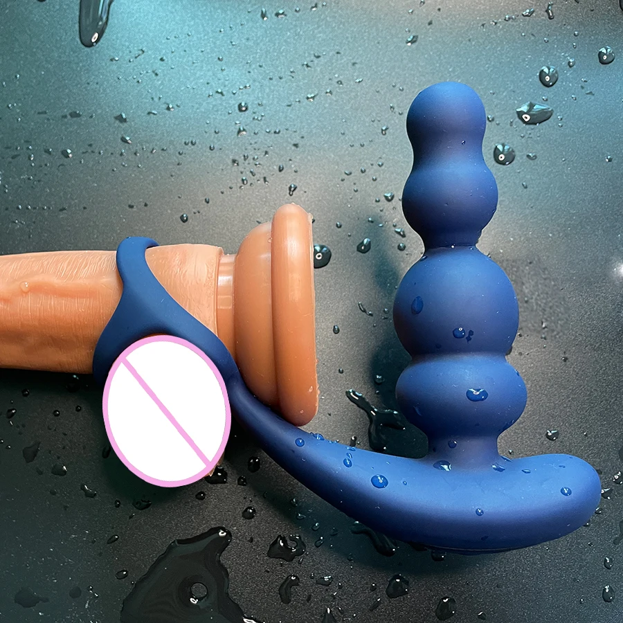 Male Prostate Massager Vibrator 360°Rotate Anal Plugs Penis Ring Butt Plug Vibrator Wireless Control Sex Toy for Men Masturbator