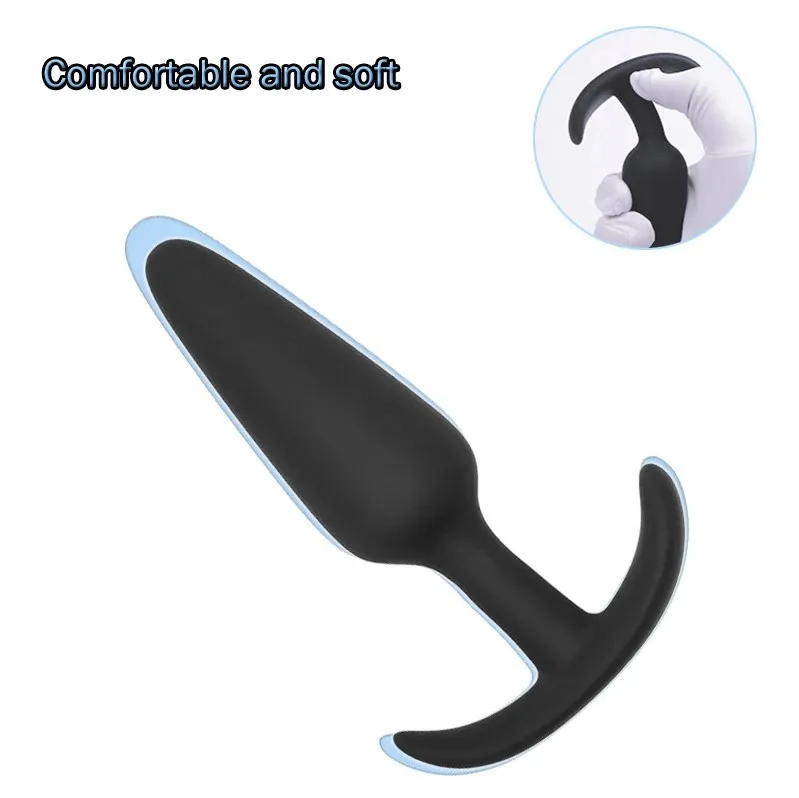 100% Soft Silicone 3 Sizes Anal Plug Butt Plug Stimulator Massager Adults Sex Toy for Men/Women Unisex Gay Prostate Anal Trainer