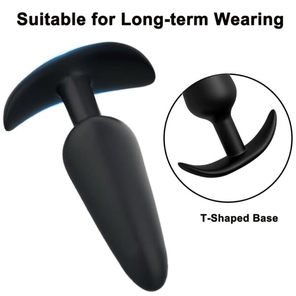 100% Soft Silicone 3 Sizes Anal Plug Butt Plug Stimulator Massager Adults Sex Toy for Men/Women Unisex Gay Prostate Anal Trainer