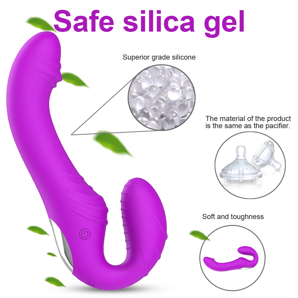 10 Speeds Strapless Strapon Anal Prostate Massager Dildo Vibrator Female Double Vibrating G Spot Adult Sex Toys for Women Couple