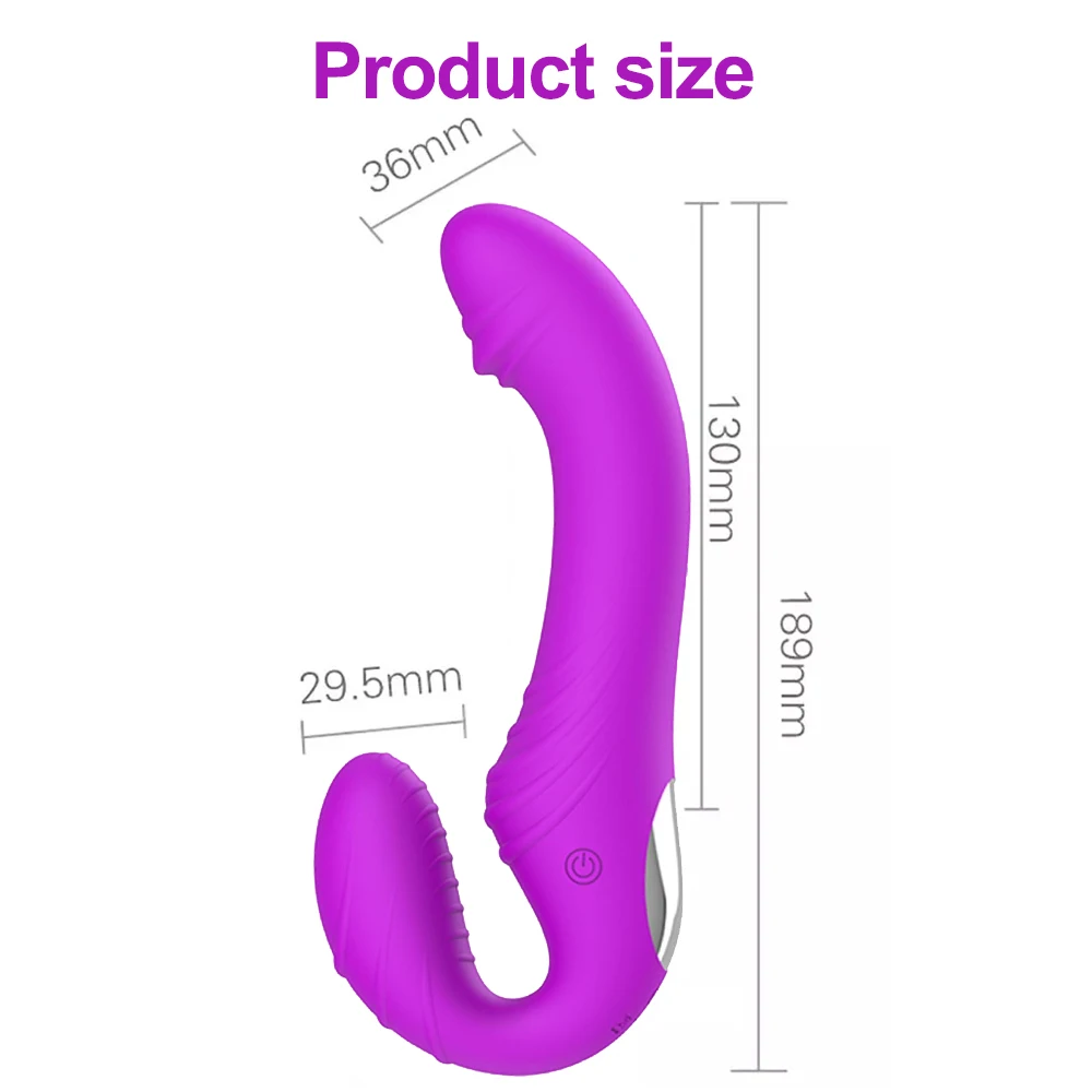 10 Speeds Strapless Strapon Anal Prostate Massager Dildo Vibrator Female Double Vibrating G Spot Adult Sex Toys for Women Couple