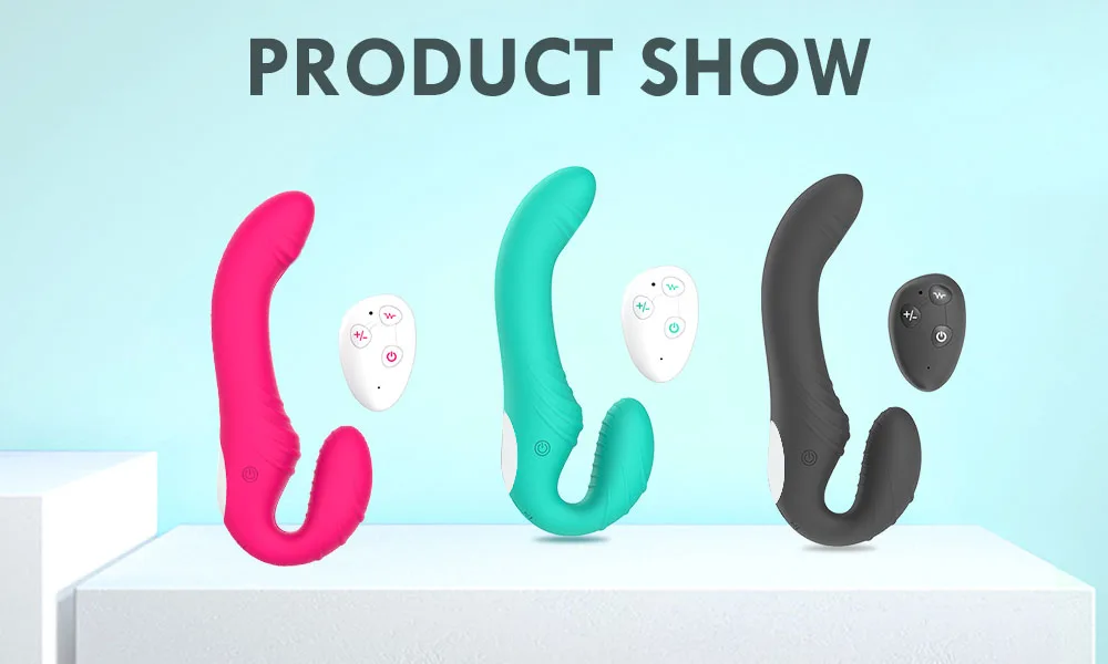 10 Speeds Strapless Strapon Anal Prostate Massager Dildo Vibrator Female Double Vibrating G Spot Adult Sex Toys for Women Couple